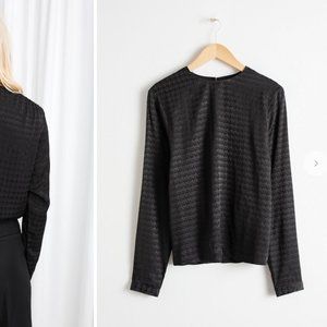 Black Houndstooth Top w Keyhole Back